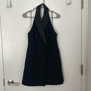 Low back tuxedo dress